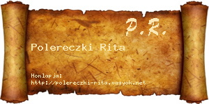 Polereczki Rita névjegykártya